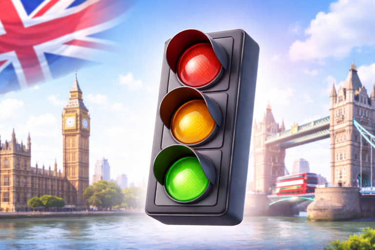 3D status indicators showing active, suspended, and revoked sponsor licence states