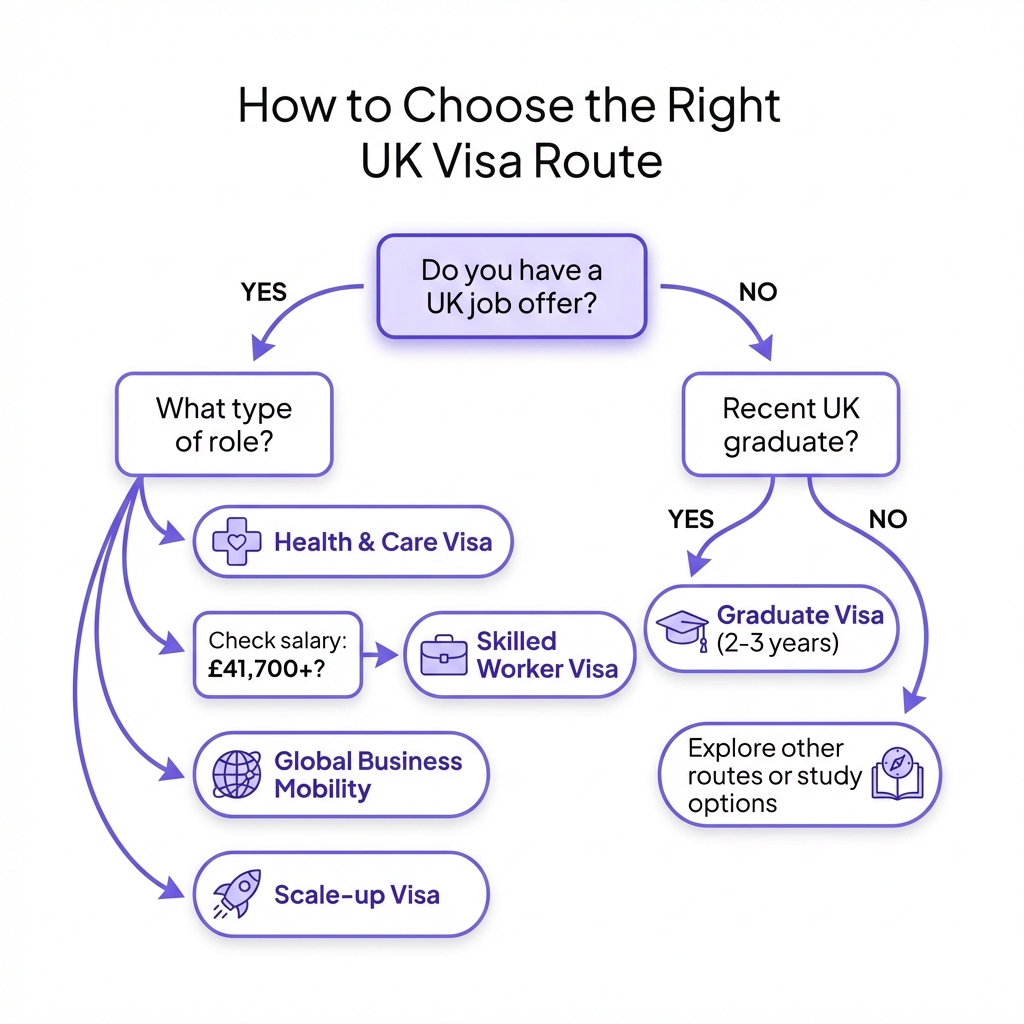 UK Visa Route Decision Flowchart